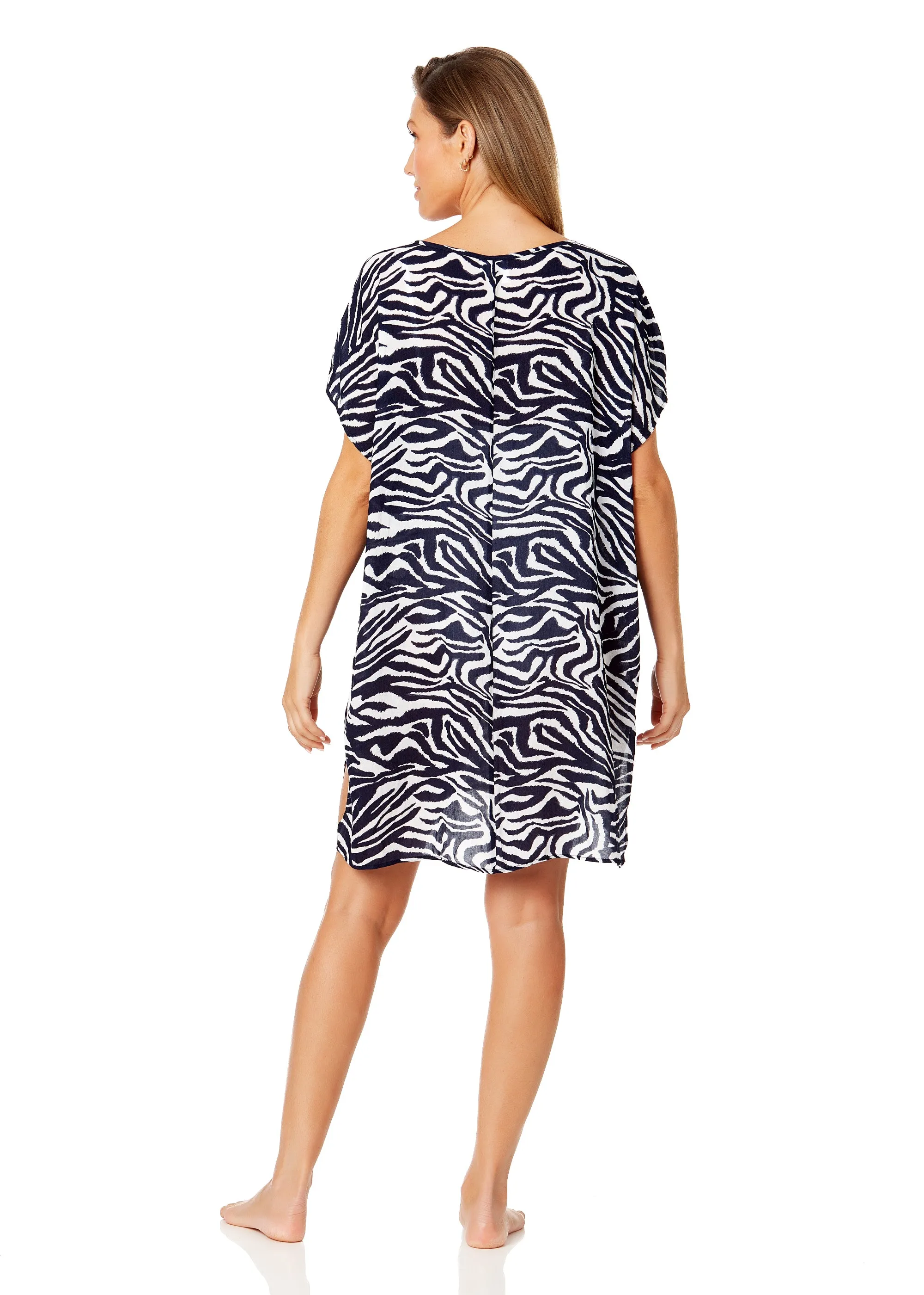 Women's Zebra Shadow Easy Tunic Swimsuit Cover Up