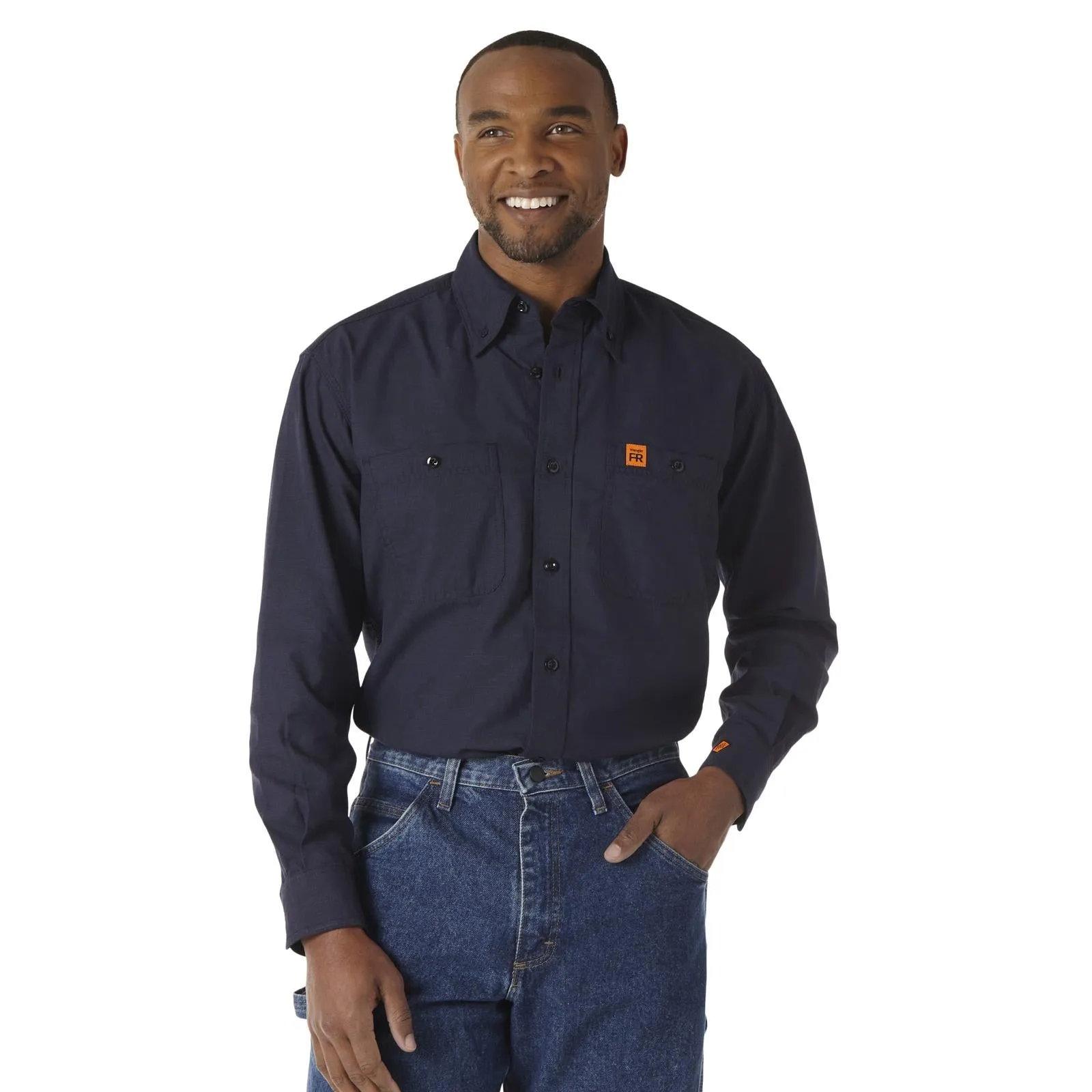 Wrangler FR FR Flame Resistant Twill Workshirt, FR3W01, Grey, Khaki, Navy, Light Blue