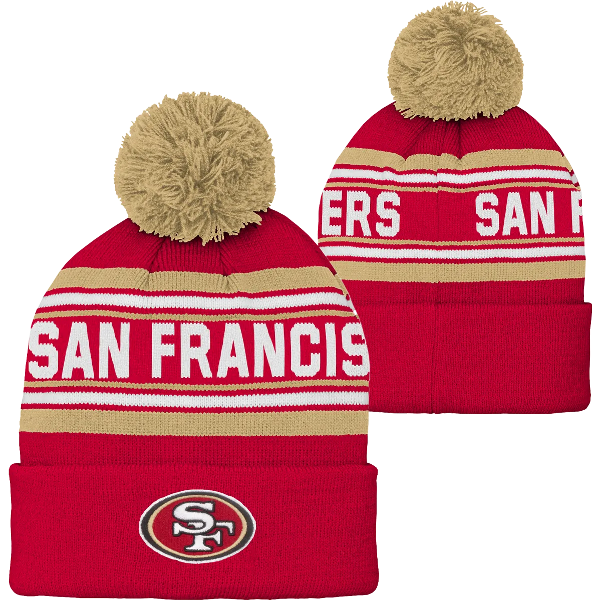 Youth 49ers Jacquard Cuffed Knit with Pom