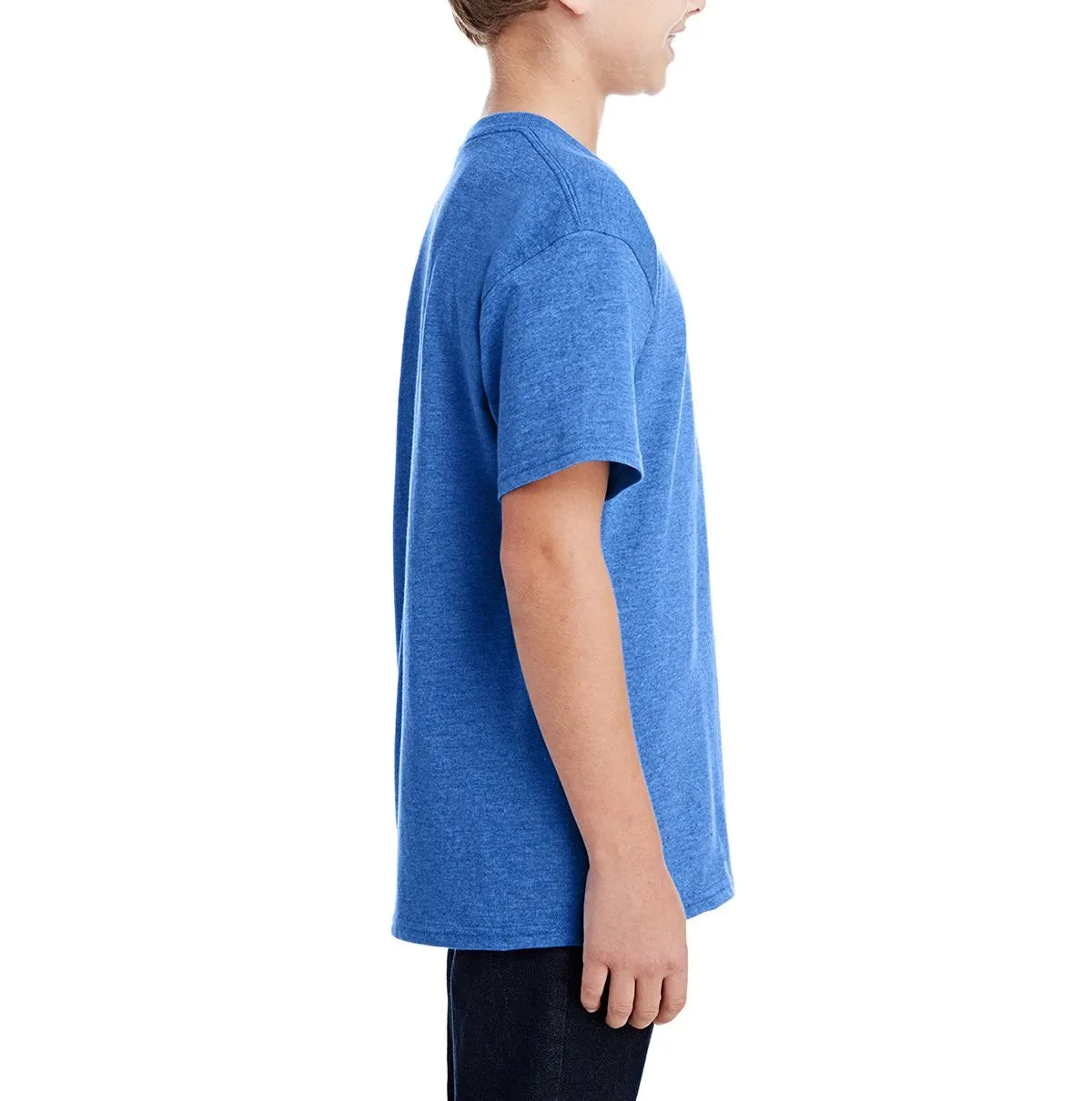 Youth Short Sleeve Crew Neck T-Shirt with Taped Neck and Shoulders