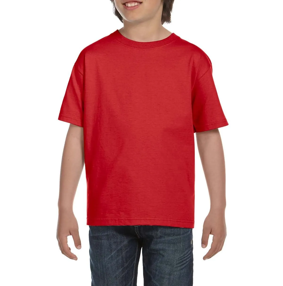 Youth Short Sleeve Crew Neck T-Shirt with Taped Neck and Shoulders