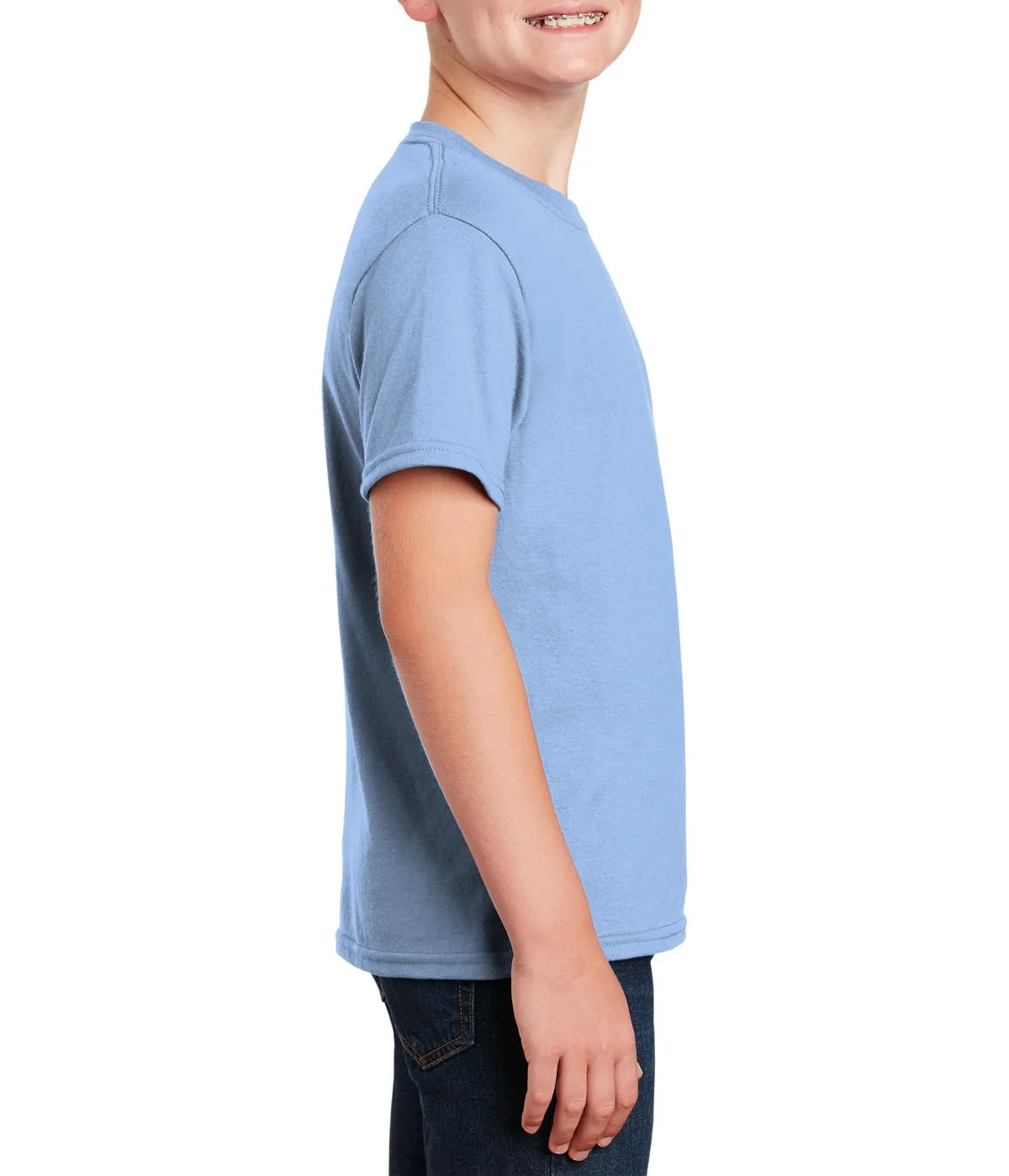 Youth Short Sleeve Crew Neck T-Shirt with Taped Neck and Shoulders