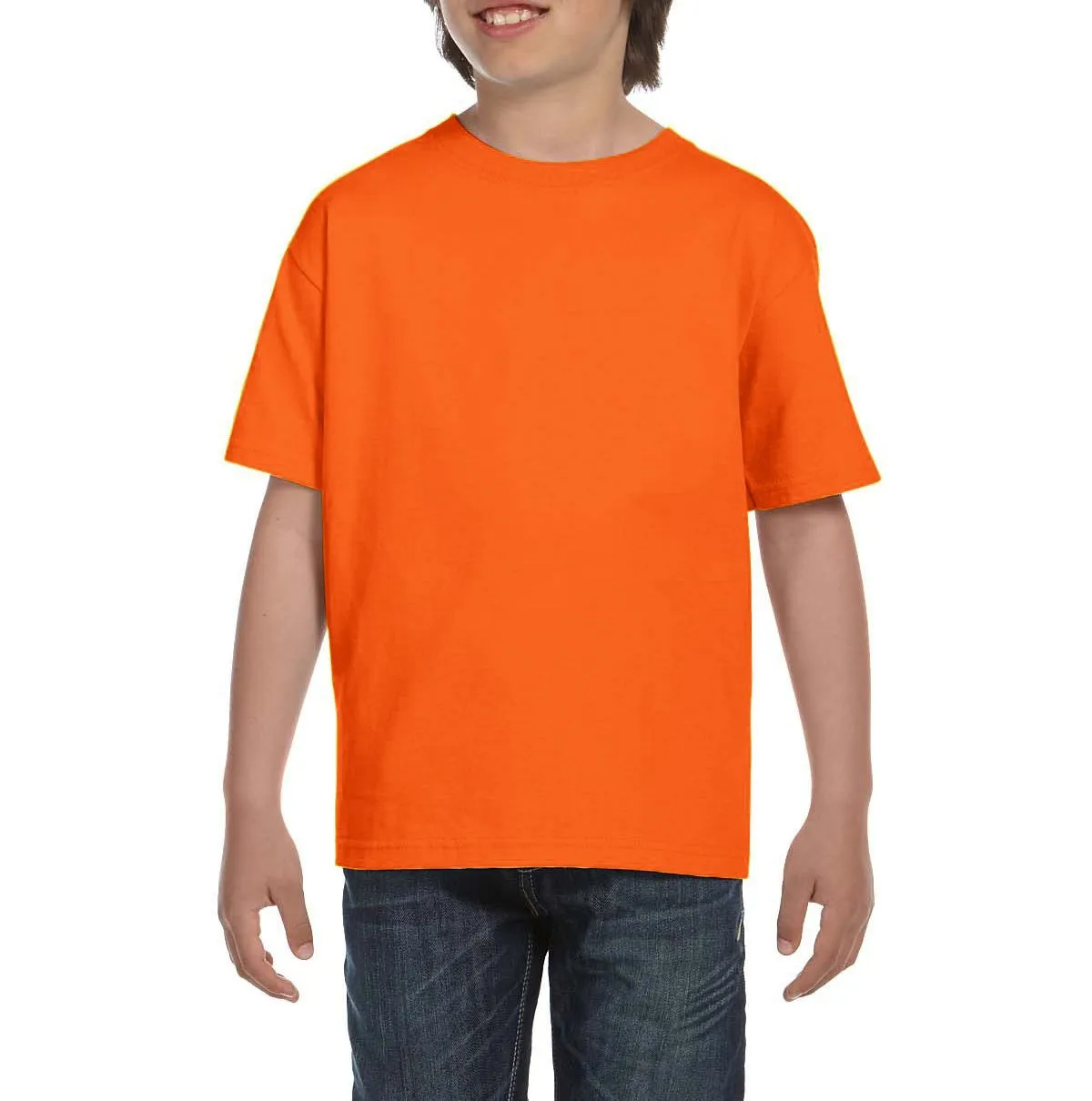 Youth Short Sleeve Crew Neck T-Shirt with Taped Neck and Shoulders