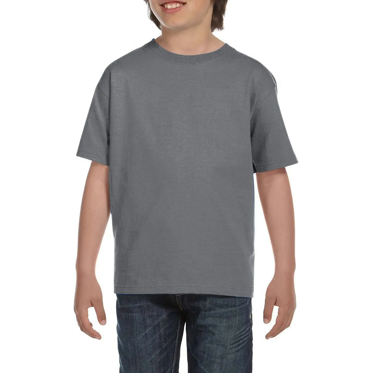 Youth Short Sleeve Crew Neck T-Shirt with Taped Neck and Shoulders