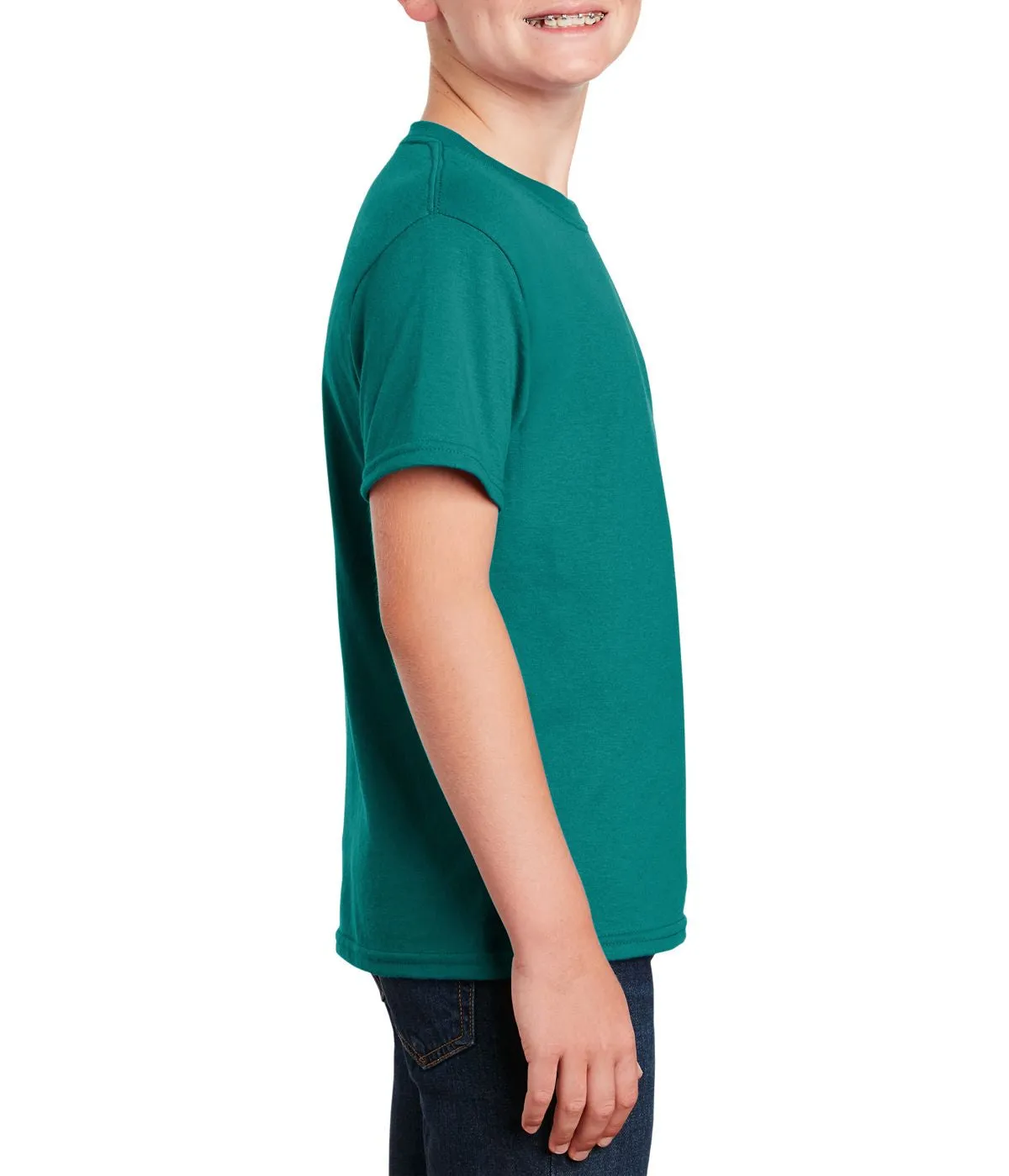 Youth Short Sleeve Crew Neck T-Shirt with Taped Neck and Shoulders